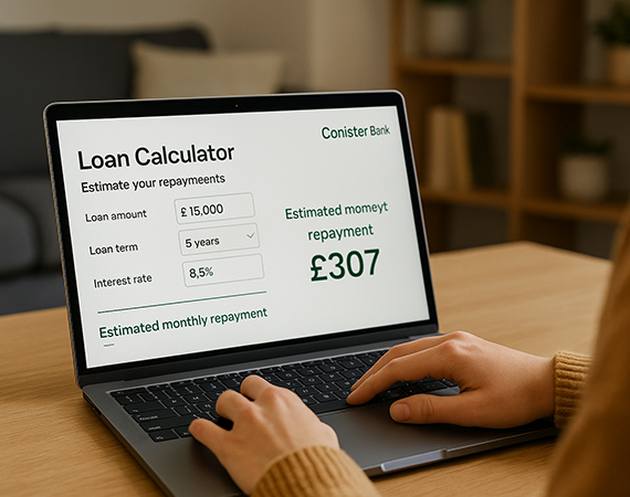 Can I use a loan calculator to estimate repayments for a Conister Bank loan