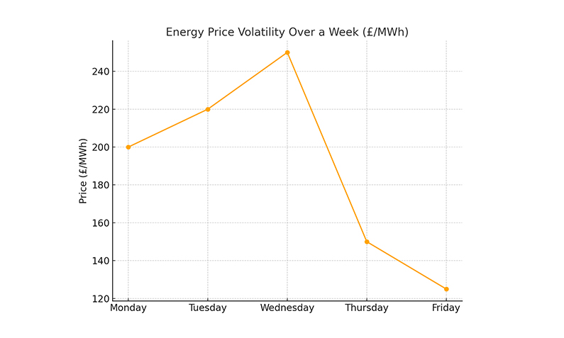 Energy Price Volatility Over a Week