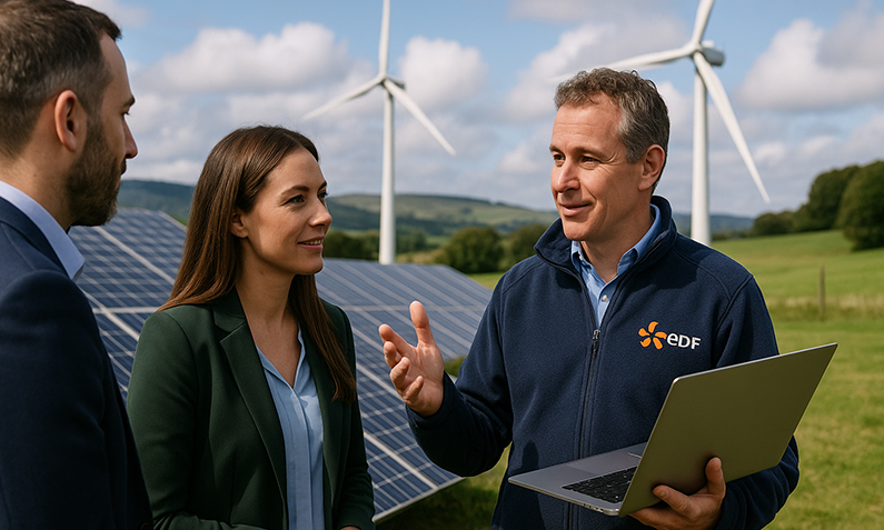 How does EDF Energy support sustainability and renewable energy for businesses